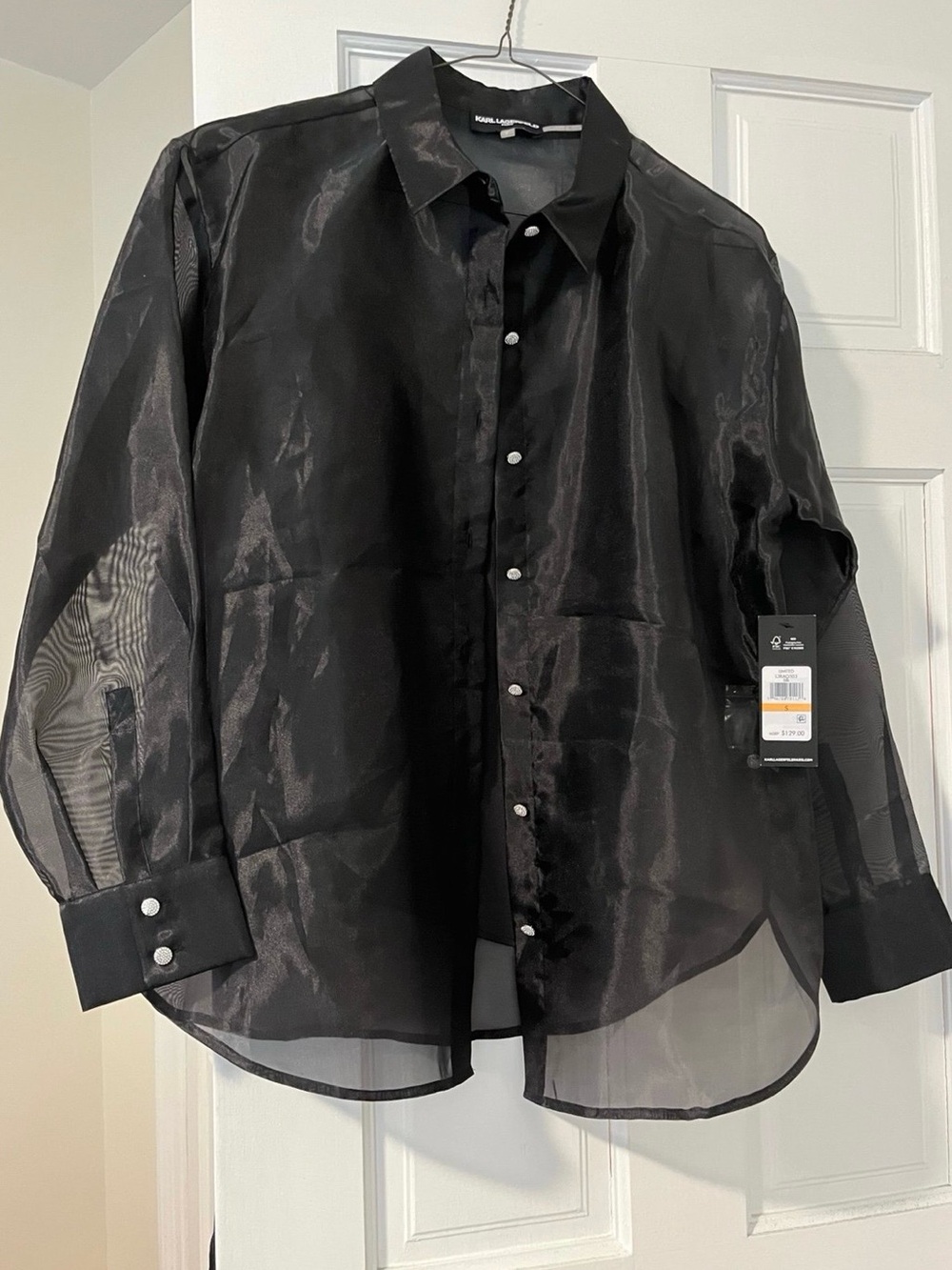 Karl Lagerfeld women’s Black sheer shirt